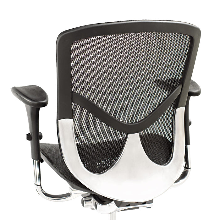 Alera EQ Series Ergonomic Multifunction Mid-Back Mesh Chair, Supports Up to 250 lb, Black Seat/Back, Aluminum Base