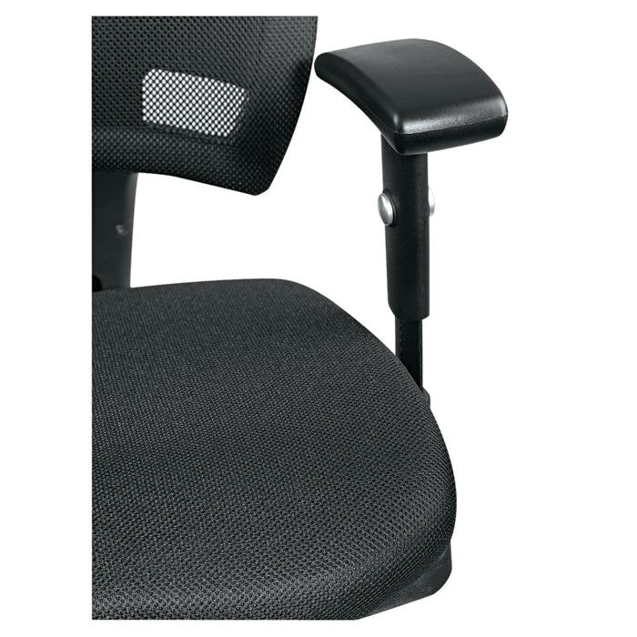 Alera Epoch Series Fabric Mesh Multifunction Chair, Supports Up to 275 lb, 17.63" to 22.44" Seat Height, Black