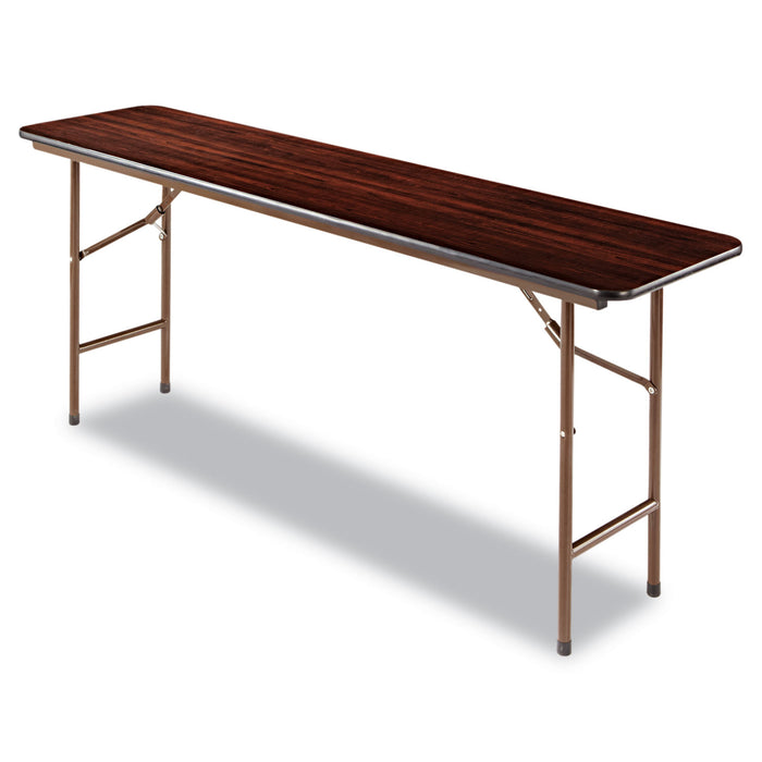 Wood Folding Table, Rectangular, 71.88w x 17.75d x 29.13h, Mahogany