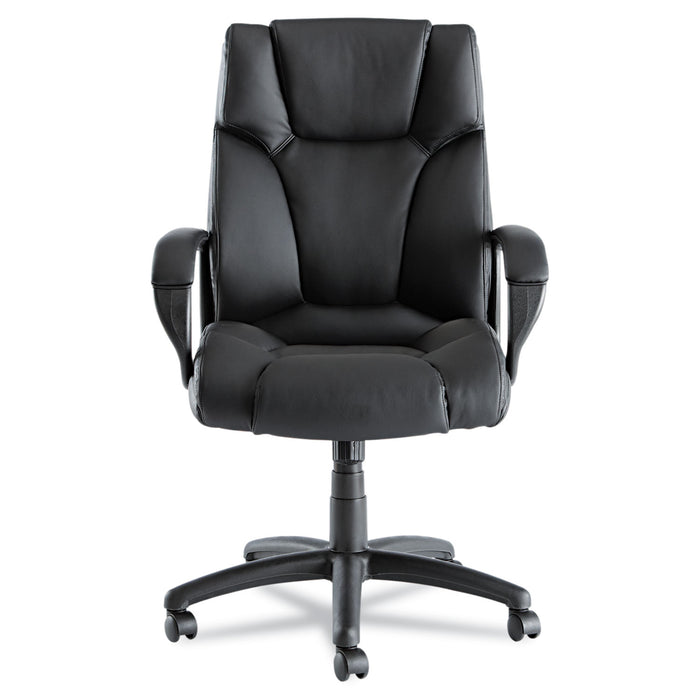 Alera Fraze Series Executive High-Back Swivel/Tilt Bonded Leather Chair, Supports 275 lb, 17.71" to 21.65" Seat Height, Black