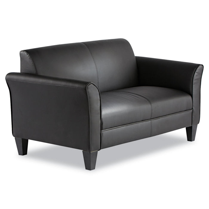 Alera Reception Lounge Furniture, Loveseat, 55.5w x 31.5d x 33.07h, Black