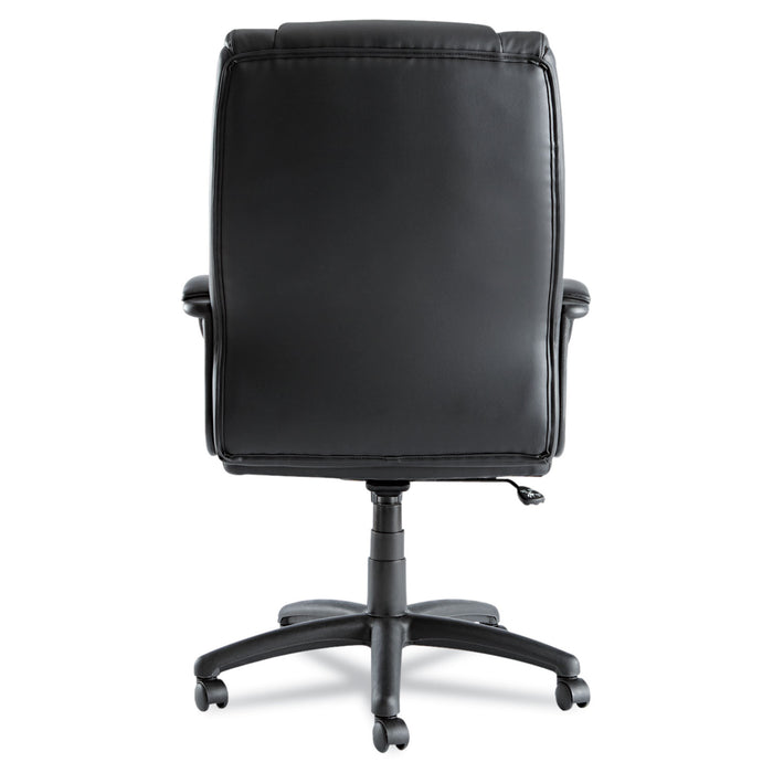 Alera Fraze Series Executive High-Back Swivel/Tilt Bonded Leather Chair, Supports 275 lb, 17.71" to 21.65" Seat Height, Black