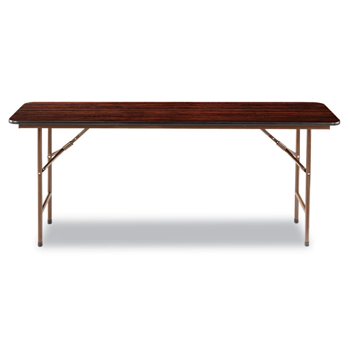 Wood Folding Table, Rectangular, 71.88w x 17.75d x 29.13h, Mahogany