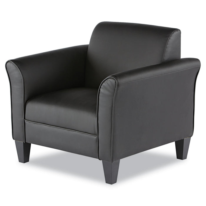 Alera Reception Lounge Sofa Series Club Chair, 35.43" x 30.7" x 32.28", Black Seat, Black Back, Black Base