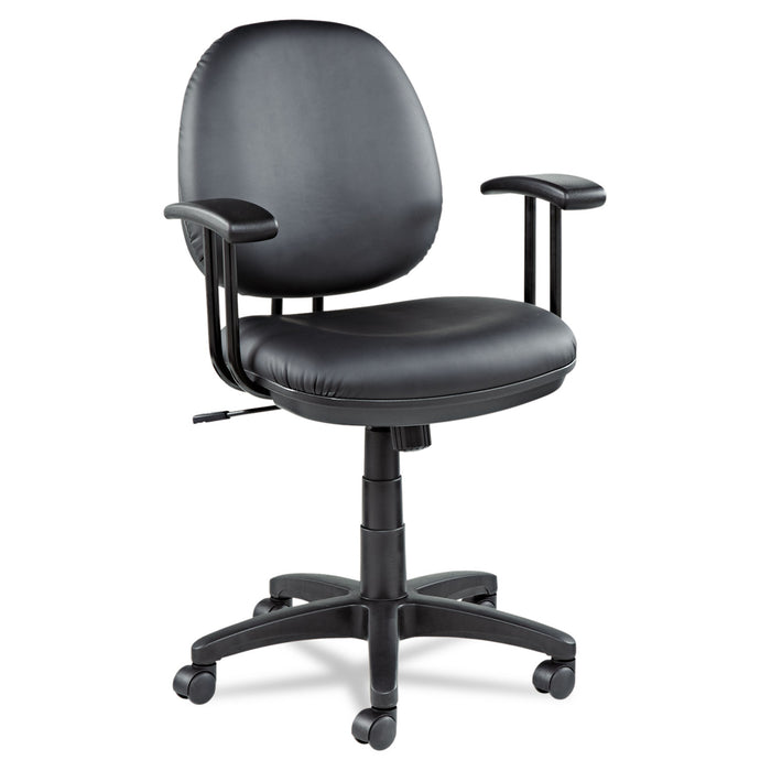 Alera Interval Series Swivel/Tilt Task Chair, Bonded Leather Seat/Back, Up to 275 lb, 18.11" to 23.22" Seat Height, Black