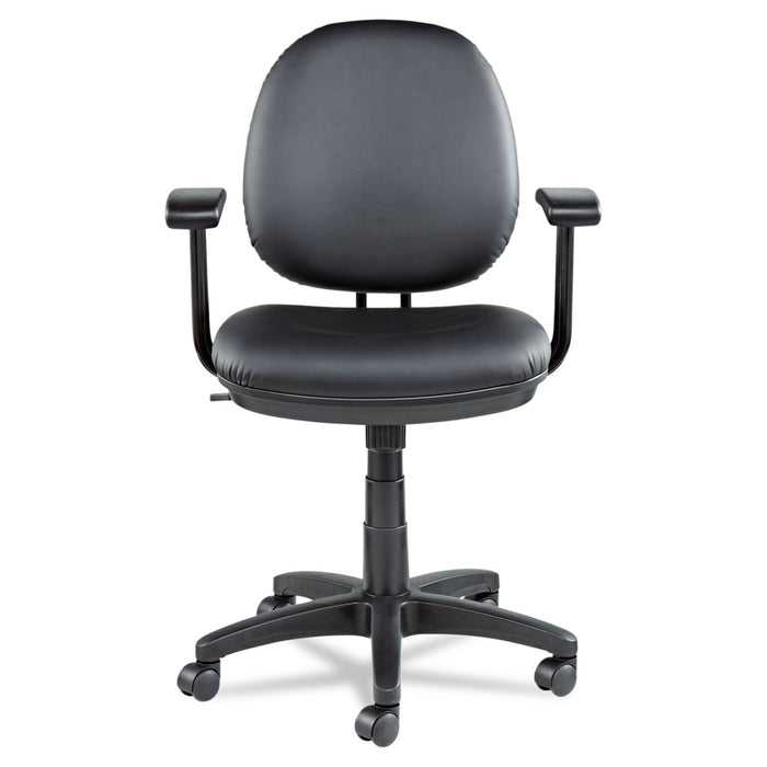 Alera Interval Series Swivel/Tilt Task Chair, Bonded Leather Seat/Back, Up to 275 lb, 18.11" to 23.22" Seat Height, Black