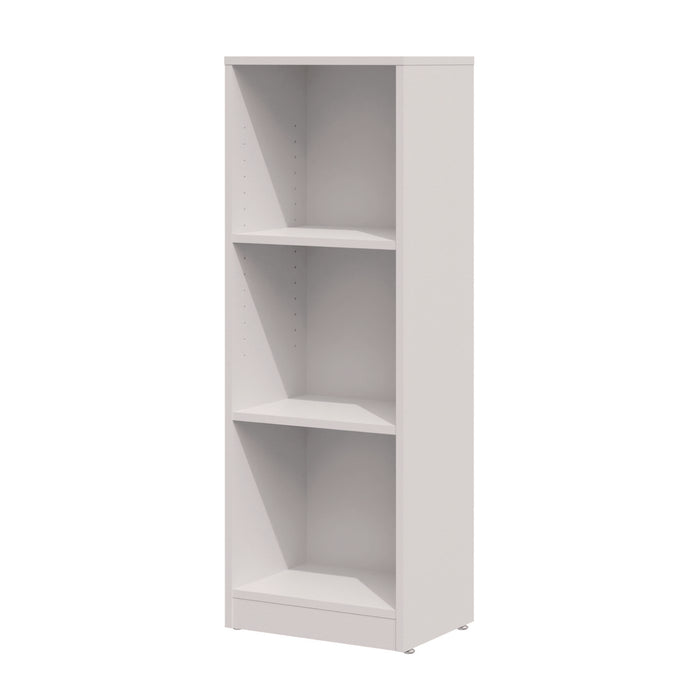 Three-Shelf Narrow-Footprint Bookcase, 15.75" x 11.42" x 44.33", White