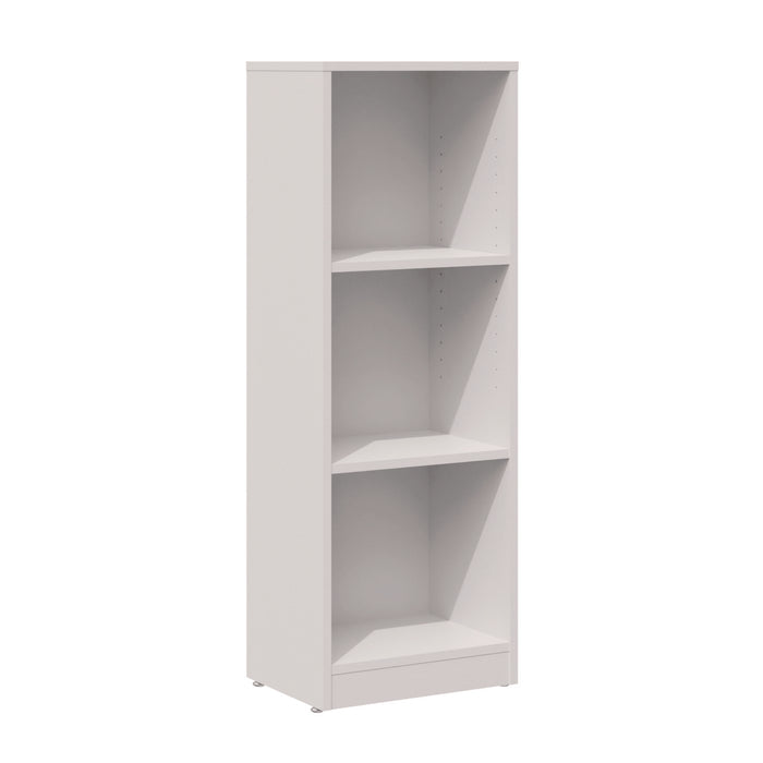 Three-Shelf Narrow-Footprint Bookcase, 15.75" x 11.42" x 44.33", White