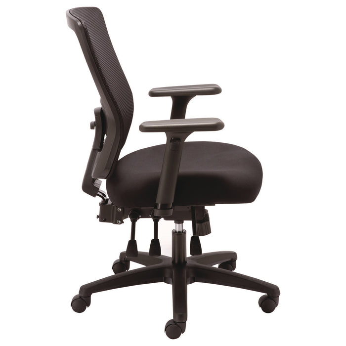 Alera Envy Series Mesh Mid-Back Multifunction Chair, Supports Up to 250 lb, 17" to 21.5" Seat Height, Black