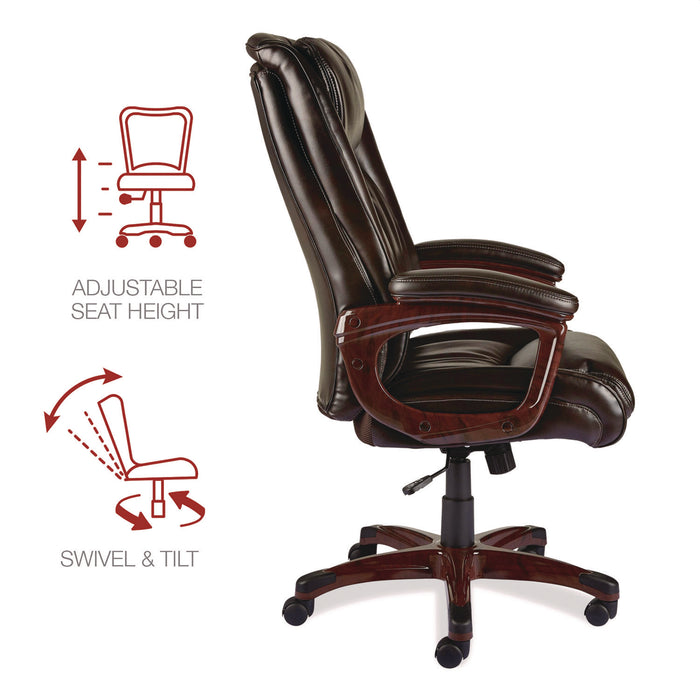 Alera Darnick Series Manager Chair, Supports Up to 275 lbs, 17.13" to 20.12" Seat Height, Brown Seat/Back, Brown Base