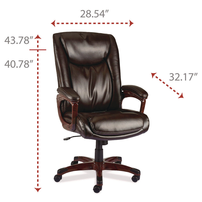 Alera Darnick Series Manager Chair, Supports Up to 275 lbs, 17.13" to 20.12" Seat Height, Brown Seat/Back, Brown Base