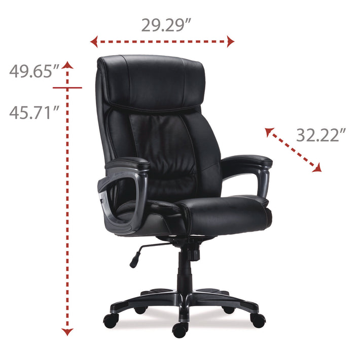 Alera Egino Big and Tall Chair, Supports Up to 400 lb, Black Seat/Back, Black Base