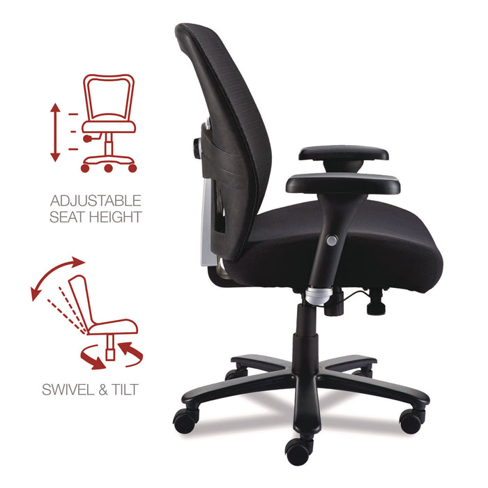 Alera Faseny Series Big and Tall Manager Chair, Supports Up to 400 lbs, 17.48" to 21.73" Seat Height, Black Seat/Back/Base