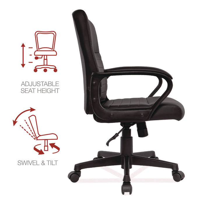 Alera Breich Series Manager Chair, Supports Up to 275 lbs, 16.73" to 20.39" Seat Height, Black Seat/Back, Black Base