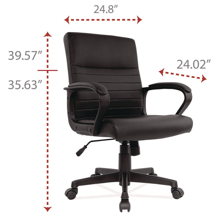 Alera Breich Series Manager Chair, Supports Up to 275 lbs, 16.73" to 20.39" Seat Height, Black Seat/Back, Black Base