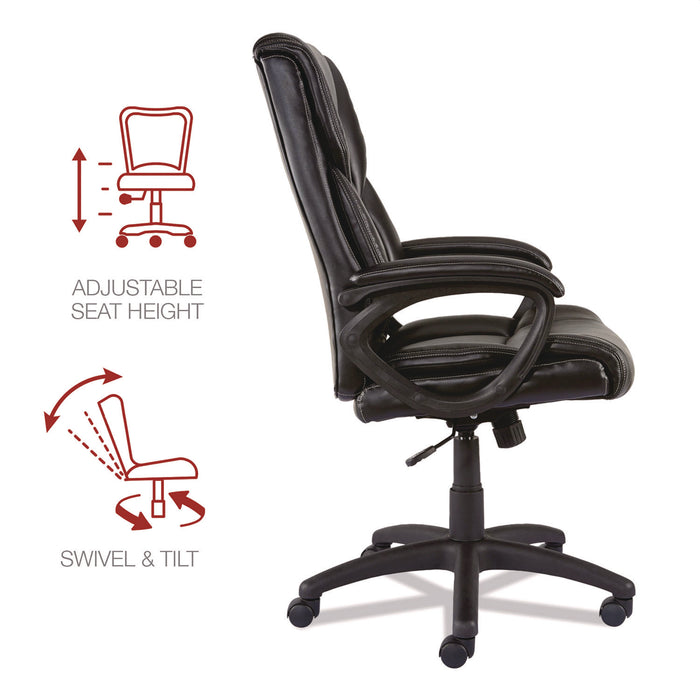 Alera Brosna Series Mid-Back Task Chair, Supports Up to 250 lb, 18.15" to 21.77 Seat Height, Black Seat/Back, Black Base