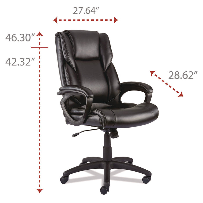 Alera Brosna Series Mid-Back Task Chair, Supports Up to 250 lb, 18.15" to 21.77 Seat Height, Black Seat/Back, Black Base