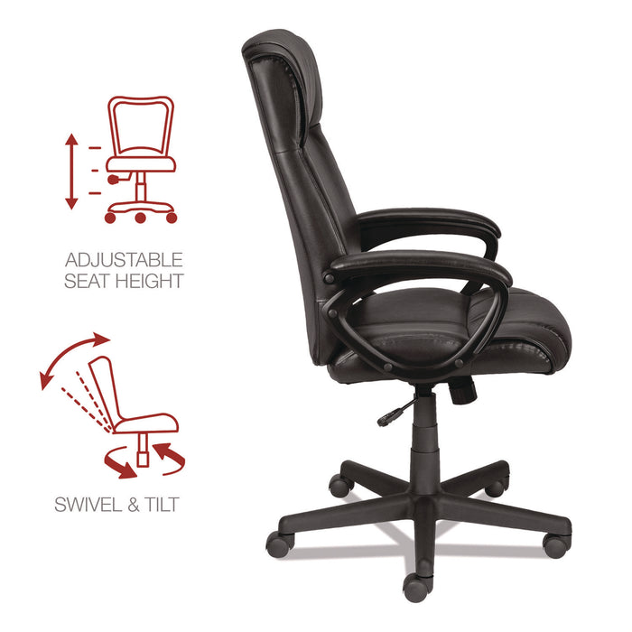 Alera Dalibor Series Manager Chair, Supports Up to 250 lb, 17.5" to 21.3" Seat Height, Black Seat/Back, Black Base