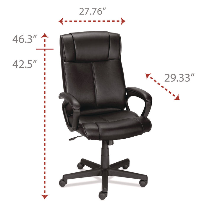 Alera Dalibor Series Manager Chair, Supports Up to 250 lb, 17.5" to 21.3" Seat  Height, Black Seat/Back, Black Base