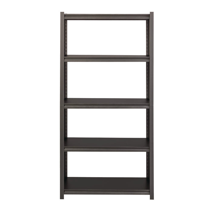 Steel Shelving Unit with Laminate Shelves, Five-Shelf, 36w x 18d x 72h, Steel, Black/Gun Metal Gray