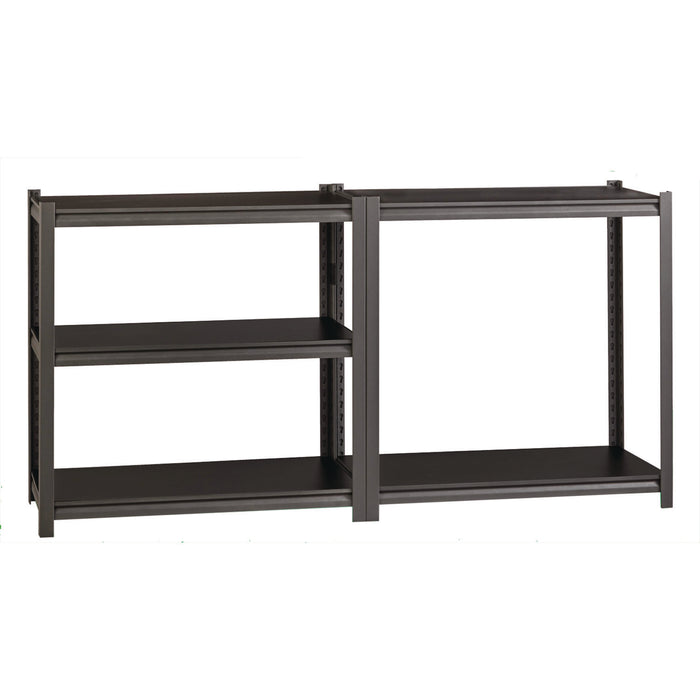 Steel Shelving Unit with Laminate Shelves, Five-Shelf, 36w x 18d x 72h, Steel, Black/Gun Metal Gray