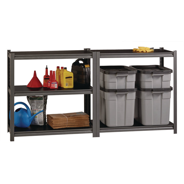 Steel Shelving Unit with Laminate Shelves, Five-Shelf, 36w x 18d x 72h, Steel, Black/Gun Metal Gray