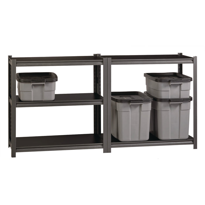 Steel Shelving Unit with Laminate Shelves, Five-Shelf, 36w x 18d x 72h, Steel, Black/Gun Metal Gray