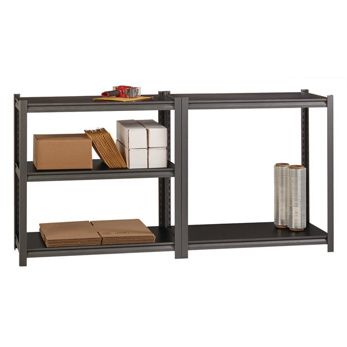 Steel Shelving Unit with Laminate Shelves, Five-Shelf, 36w x 18d x 72h, Steel, Black/Gun Metal Gray