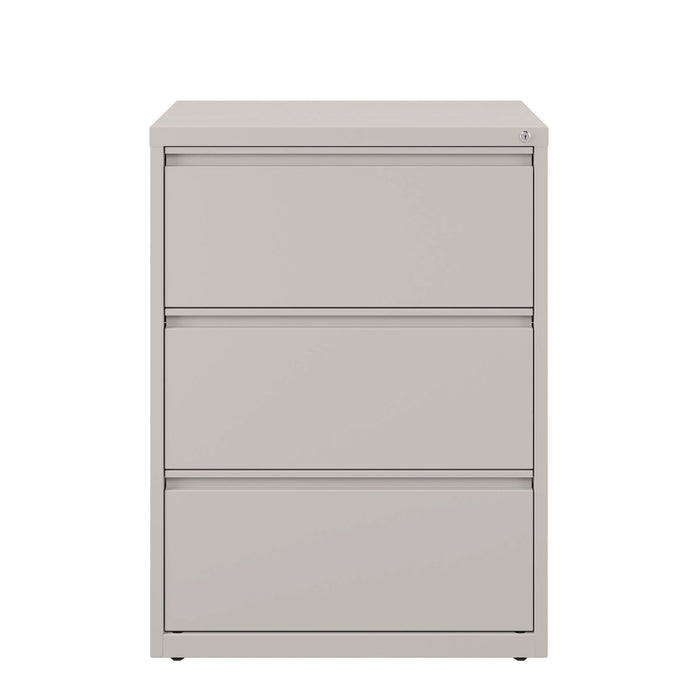 Lateral File, 3 Legal/Letter-Size File Drawers, Light Gray, 30" x 18.62" x 40.25"