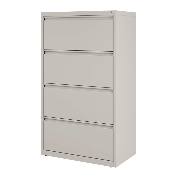 Lateral File, 4 Legal/Letter-Size File Drawers, Light Gray, 30" x 18.62" x 52.5"