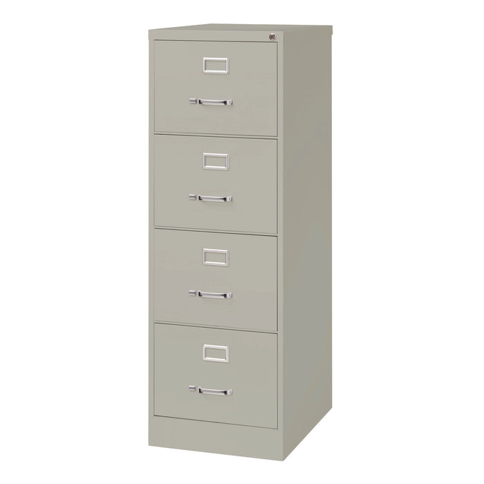 Economy Vertical File, 4 Legal-Size File Drawers, Light Gray, 18" x 25" x 52"