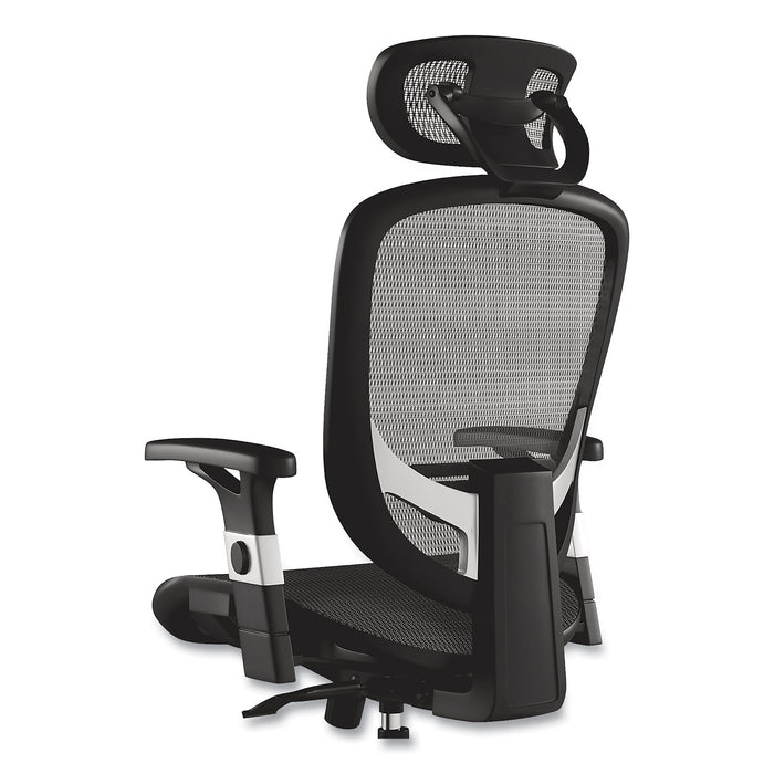 Minerva Ergonomic Mesh Swivel Task Chair, Supports Up to 275 lb, 17.24 to 20.98 Seat Height, Black Seat/Back, Black Base