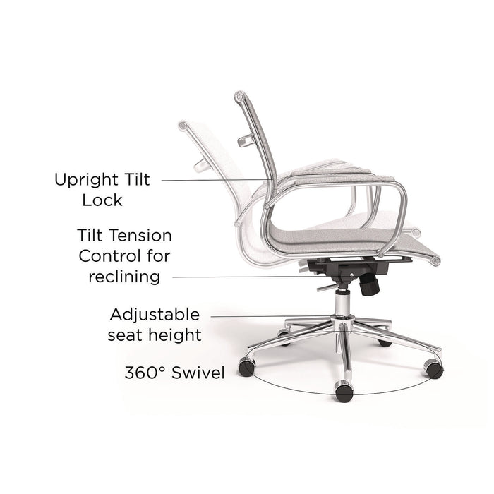 Siskin Fabric Managers Chair, Supports Up to 275 lb, 16.93 to 20.67 Seat Height, Gray Seat, Gray Back, Chrome Base