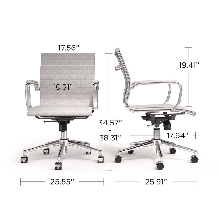 Siskin Fabric Managers Chair, Supports Up to 275 lb, 16.93 to 20.67 Seat Height, Gray Seat, Gray Back, Chrome Base