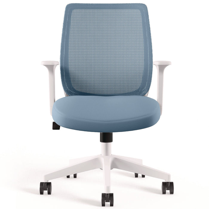 Wessex Ergonomic Fabric Mesh Swivel Task Chair, Up to 275 lb, 17.09 to 20.83 Seat Height, Seafoam Seat/Back, White Base