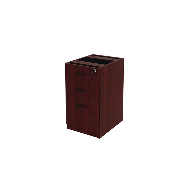 Alera Valencia Series Full Pedestal File, Left/Right, 3-Drawers: Box/Box/File, Legal/Letter, Mahogany, 15.63" x 20.5" x 28.5"