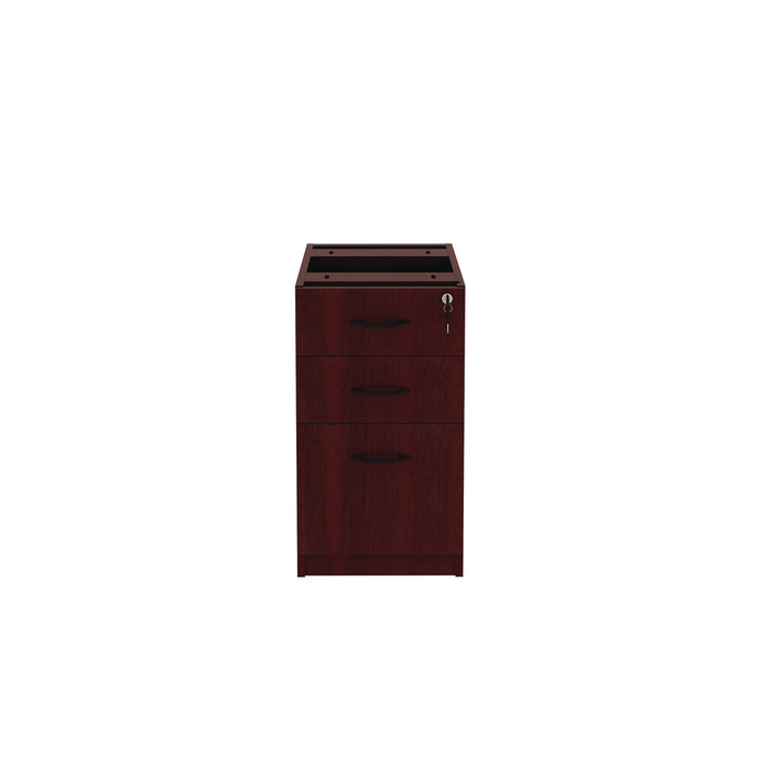 Alera Valencia Series Full Pedestal File, Left/Right, 3-Drawers: Box/Box/File, Legal/Letter, Mahogany, 15.63" x 20.5" x 28.5"