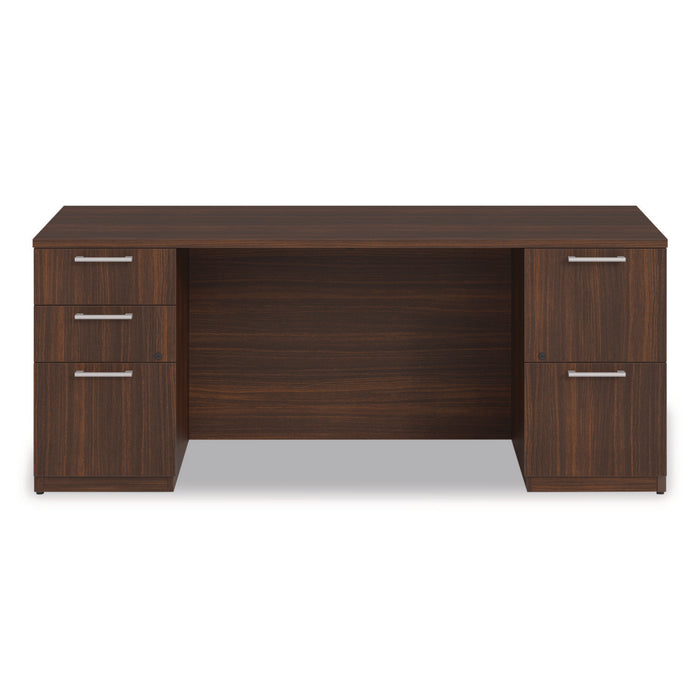 Alera Seville Series Double Pedestal Credenza, 72w x 24d x 29h, Mahogany