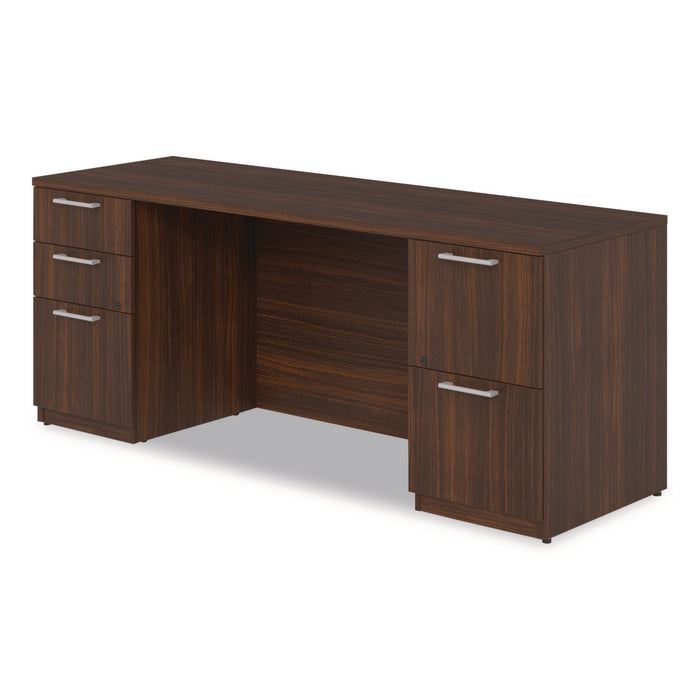 Alera Seville Series Double Pedestal Credenza, 72w x 24d x 29h, Mahogany