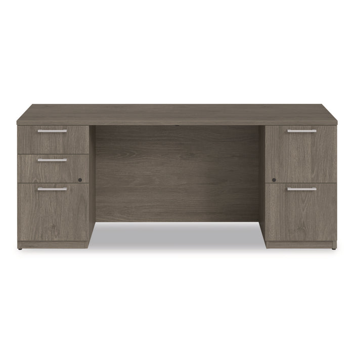 Alera Seville Series Double Pedestal Credenza, 72w x 24d x 29h, Walnut