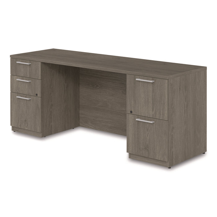 Alera Seville Series Double Pedestal Credenza, 72w x 24d x 29h, Walnut