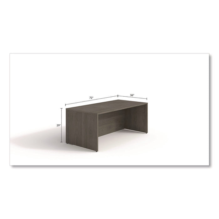 Alera Seville Series Desk Shell, 72" x 36" x 29", Walnut