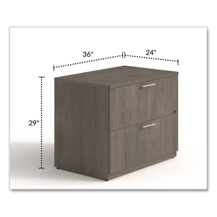 Alera Seville Series Lateral File Cabinet, 2 Legal-Size File Drawers, Walnut, 36" x 24" x 29"