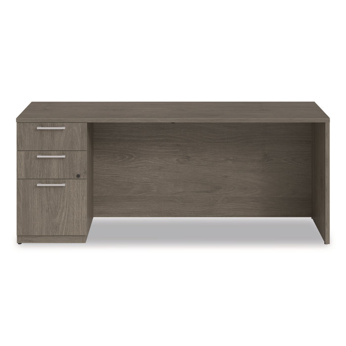 Alera Seville Series Credenza with Pedestal, Left Pedestal, 72w x 24d x 29h, Walnut