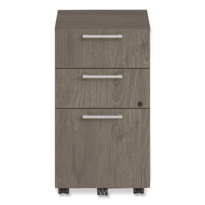 Alera Seville Series Mobile Pedestal, Left/Right, 3-Drawer: Box/Box/File, Legal, Walnut, 15" x 18" x 27"