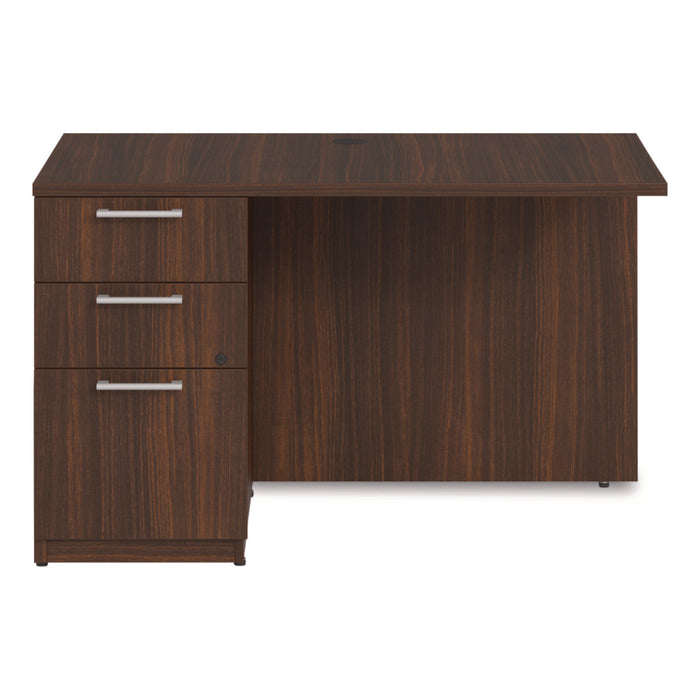 Seville Series Desk Return with Pedestal, Left, 48" x 24" x 29", Mahogany