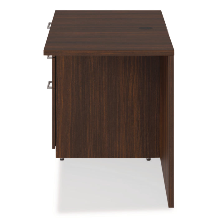 Seville Series Desk Return with Pedestal, Left, 48" x 24" x 29", Mahogany