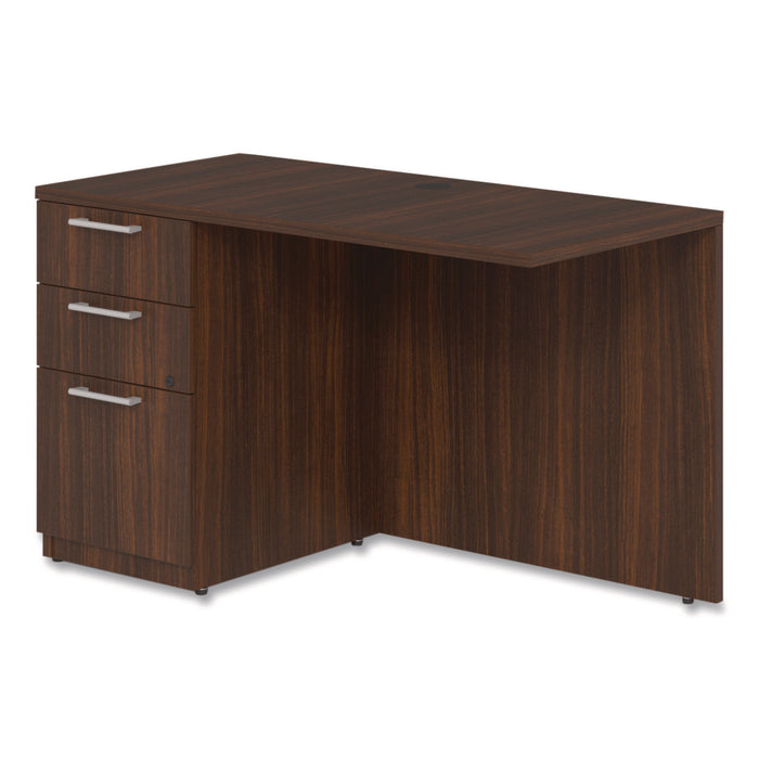 Seville Series Desk Return with Pedestal, Left, 48" x 24" x 29", Mahogany