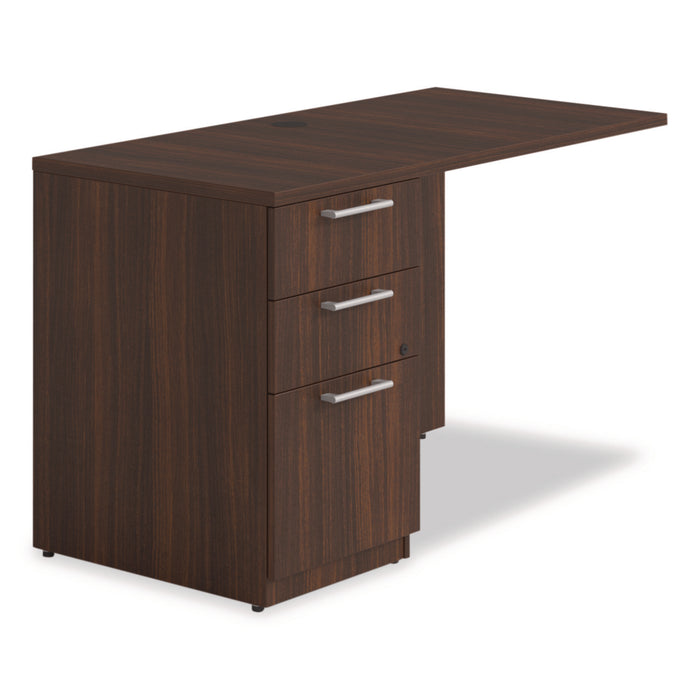 Seville Series Desk Return with Pedestal, Left, 48" x 24" x 29", Mahogany