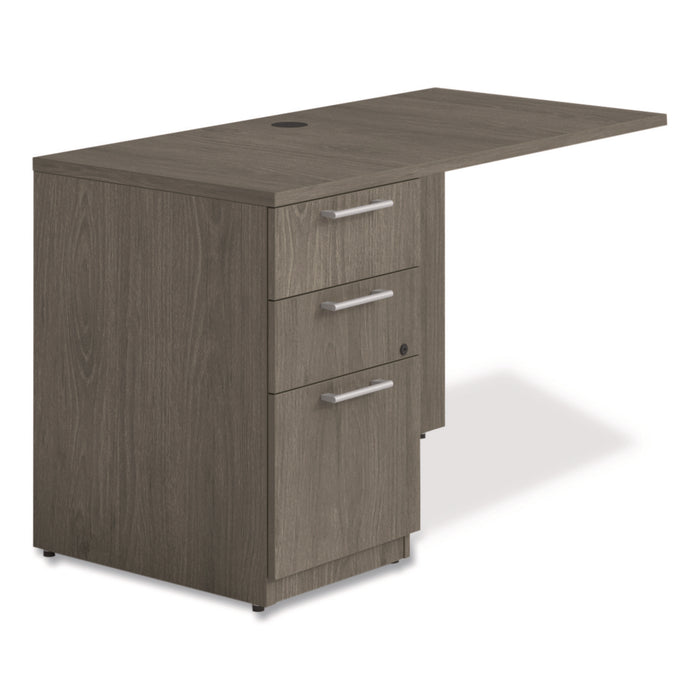 Seville Desk Return with Pedestal, Left, 48" x 24" x 29", Walnut